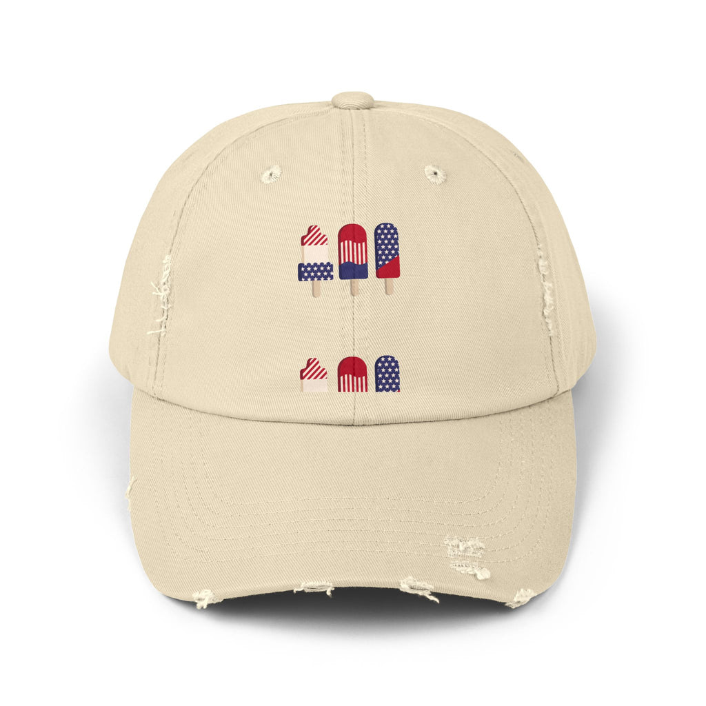 Patriotic Popsicle Distressed Cap — American Flag Ice Pop Dad Hat