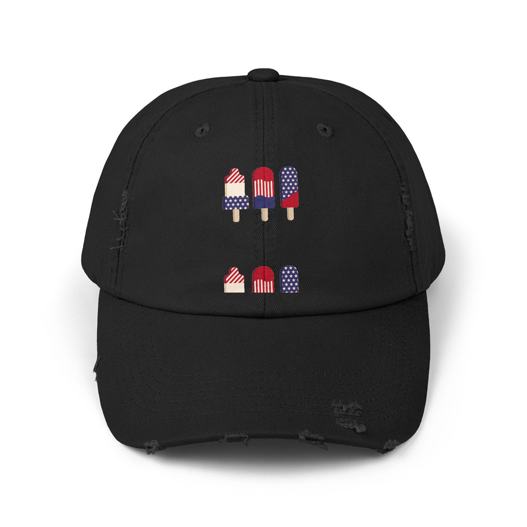 Patriotic Popsicle Distressed Cap — American Flag Ice Pop Dad Hat