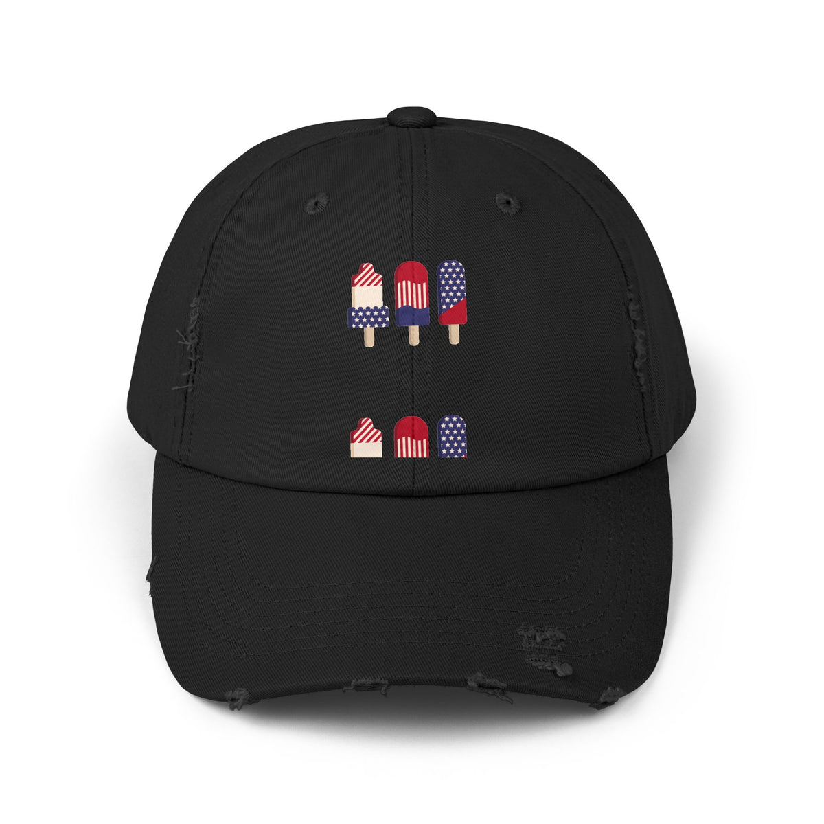 Patriotic Popsicle Distressed Cap — American Flag Ice Pop Dad Hat