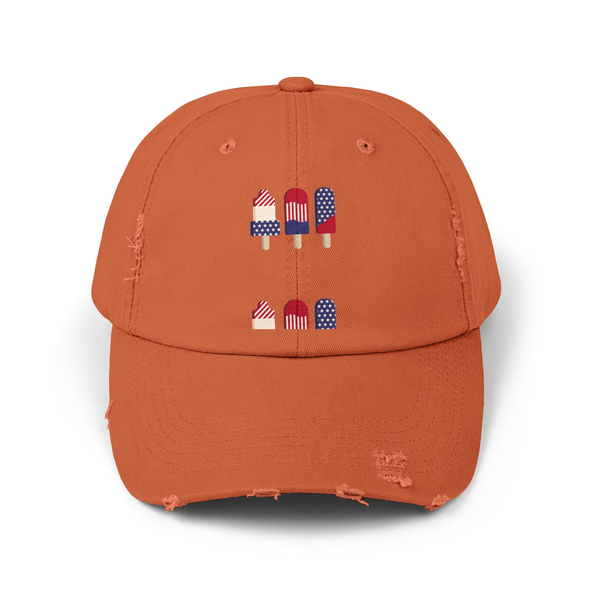 Patriotic Popsicle Distressed Cap — American Flag Ice Pop Dad Hat