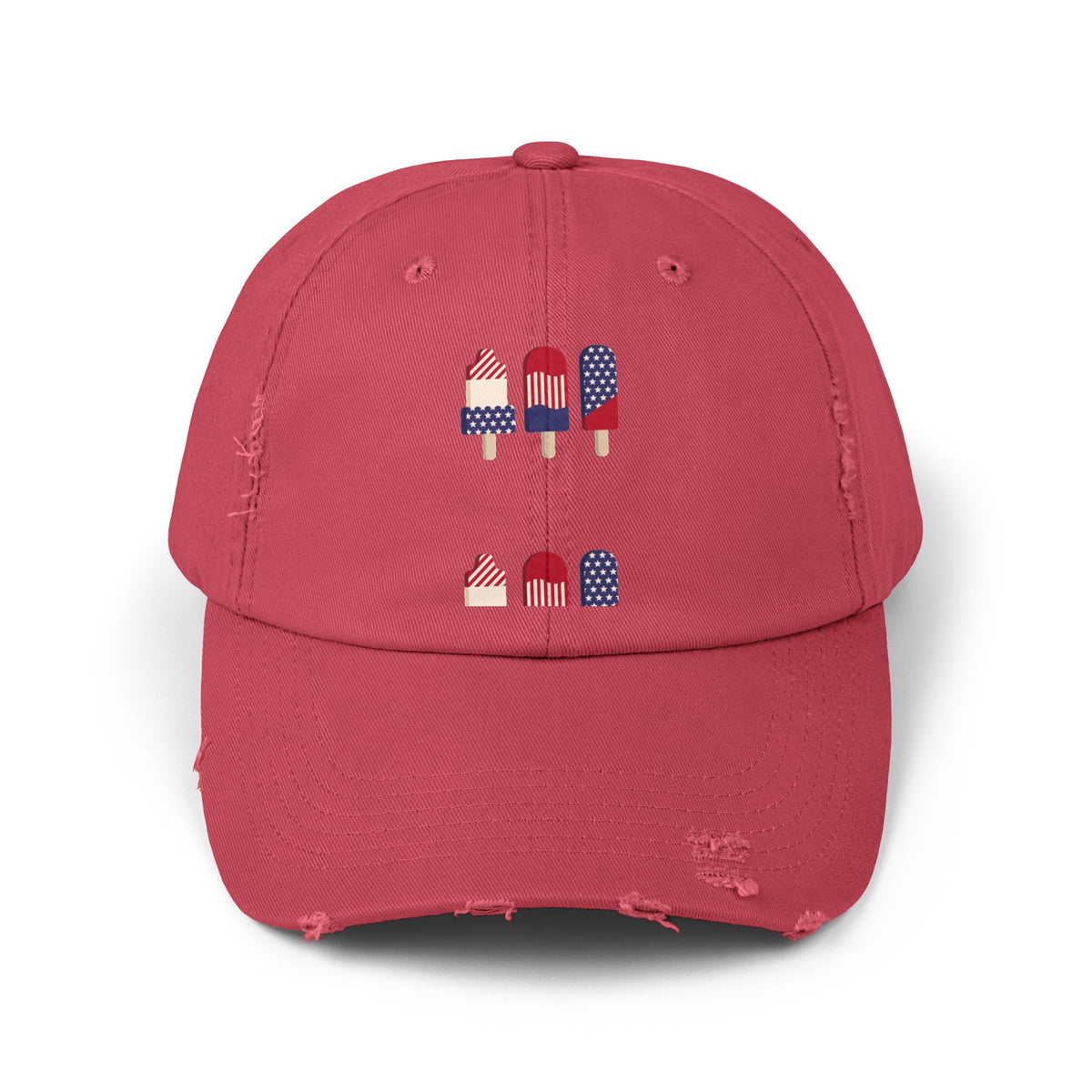 Patriotic Popsicle Distressed Cap — American Flag Ice Pop Dad Hat