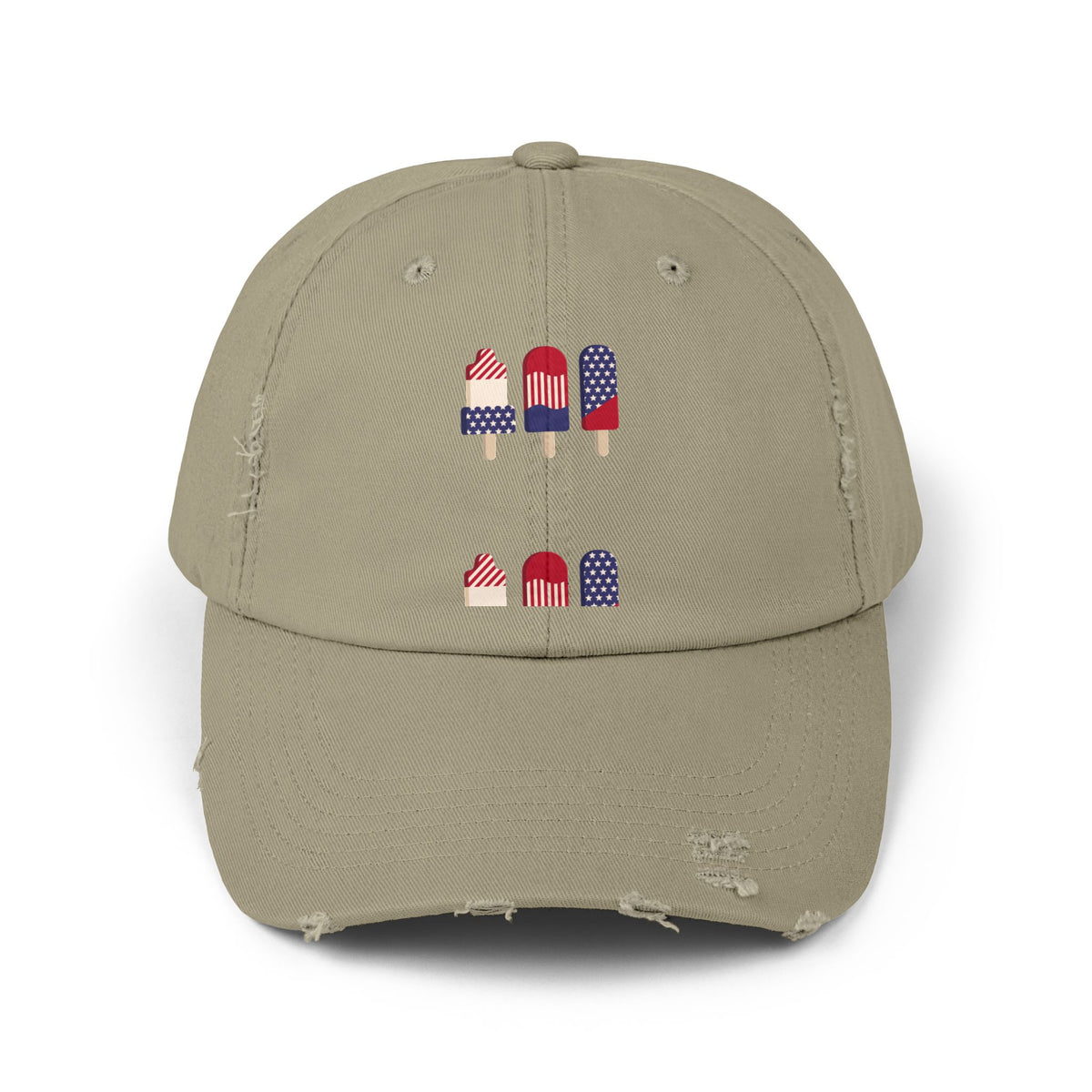 Patriotic Popsicle Distressed Cap — American Flag Ice Pop Dad Hat