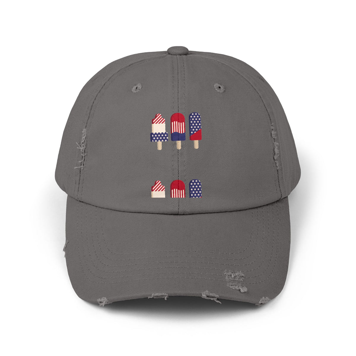 Patriotic Popsicle Distressed Cap — American Flag Ice Pop Dad Hat