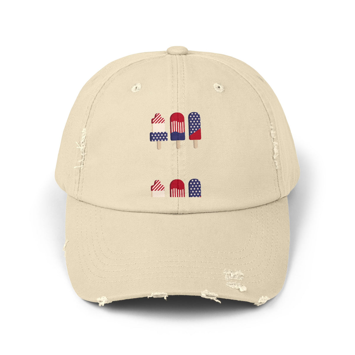 Patriotic Popsicle Distressed Cap — American Flag Ice Pop Dad Hat